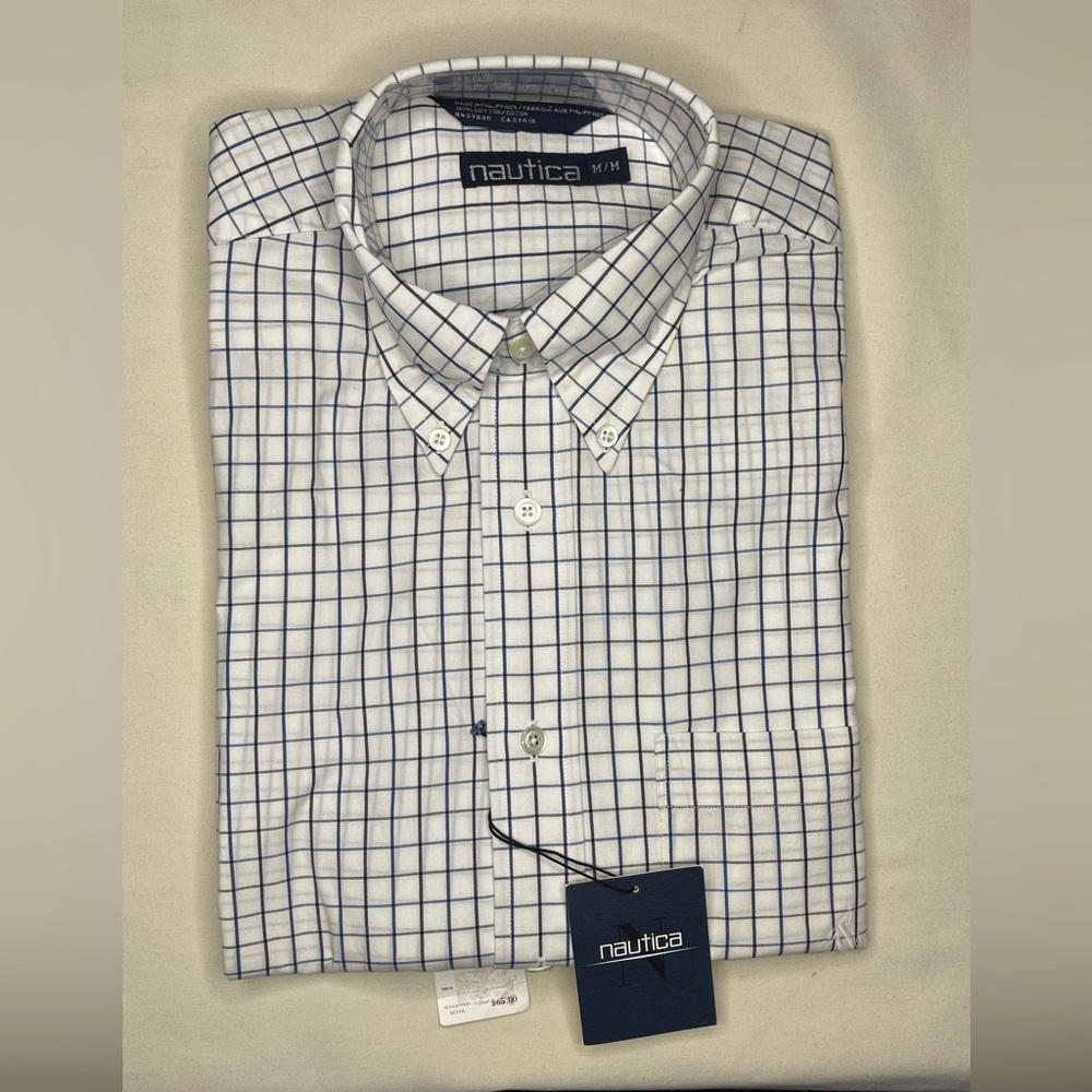 Nautical Medium white with navy blue striped shirt